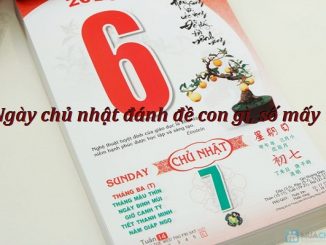 Ngày chủ nhật đánh đề con gì, số mấy ?